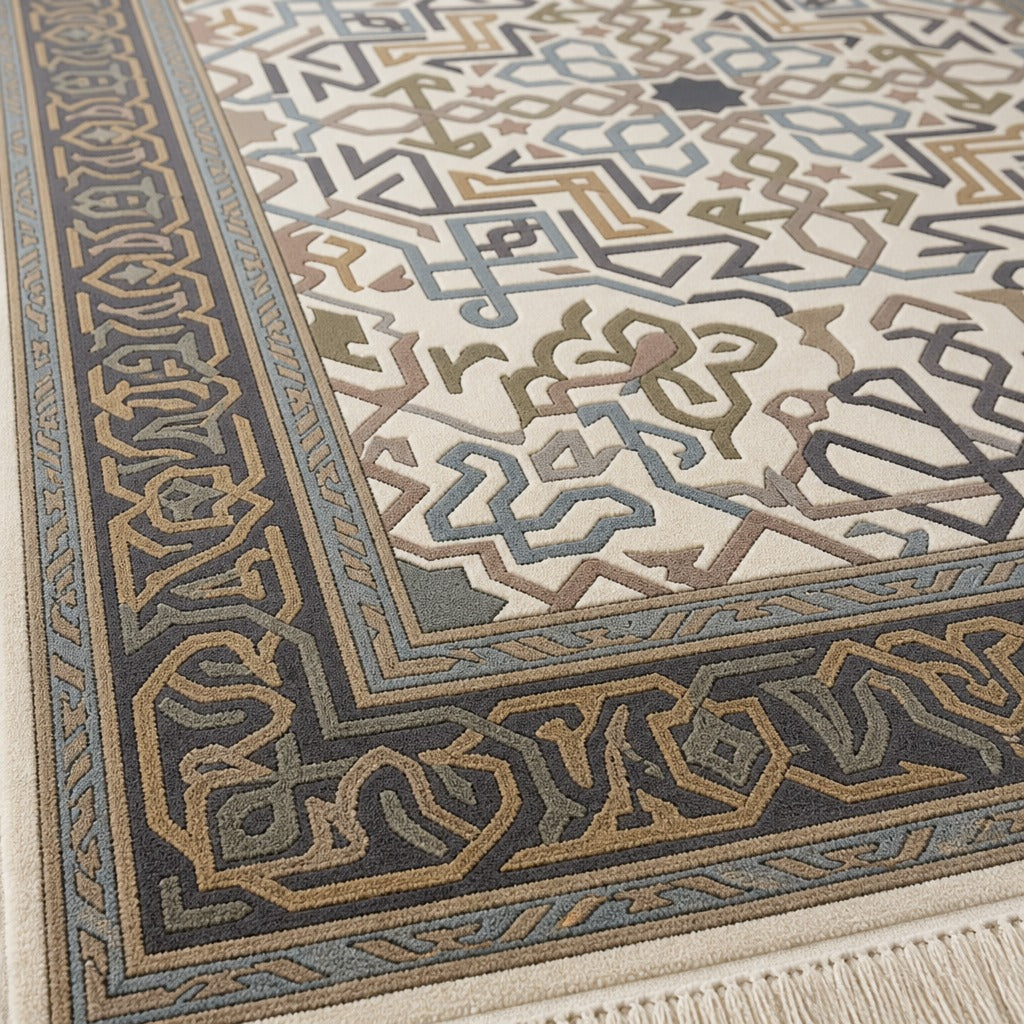 Intricate Lattice Mosaic Modern Rug