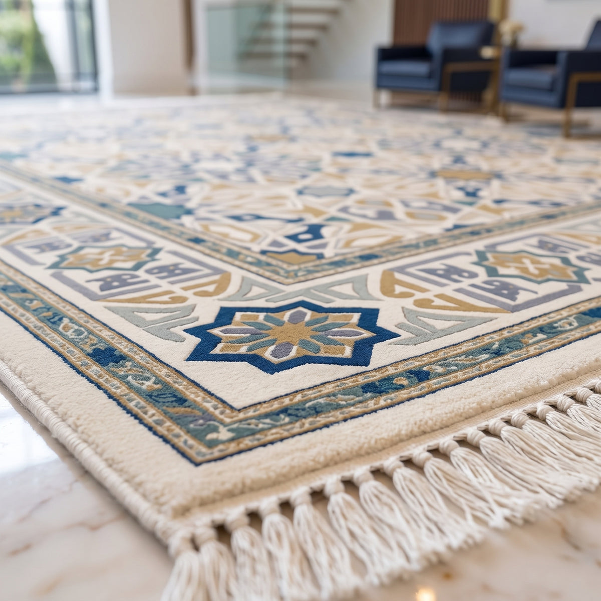 Geometric Alhambra Star Medallion Rug