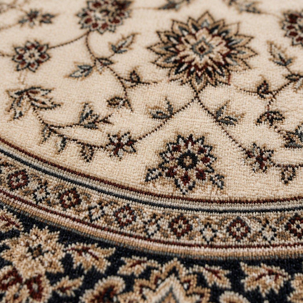 Imperial Navy Medallion Traditional Round Rug