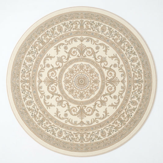 Renaissance Filigree Ivory Round Rug