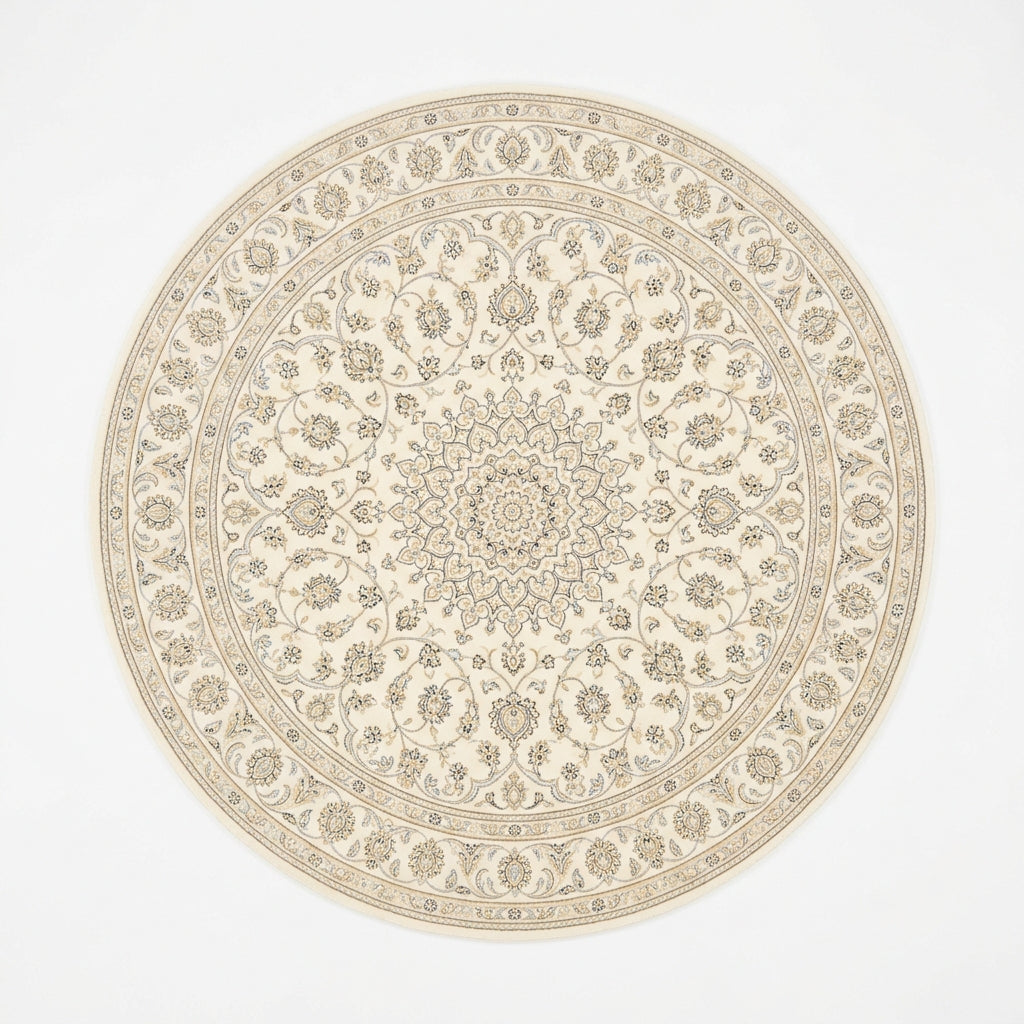 Royal Persian Floral Ivory Round Rug
