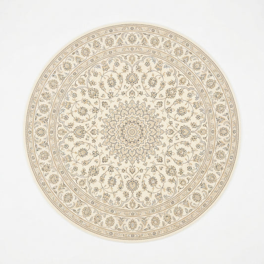Royal Persian Floral Ivory Round Rug