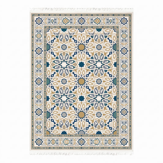 Geometric Alhambra Star Medallion Rug