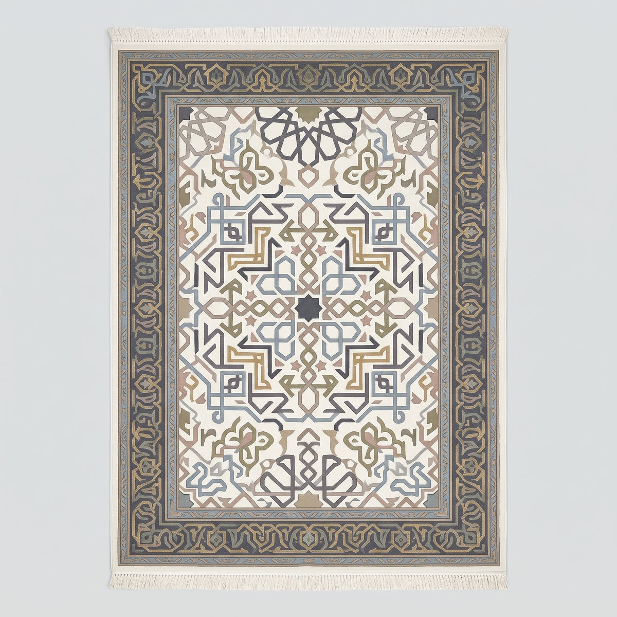 Intricate Lattice Mosaic Modern Rug